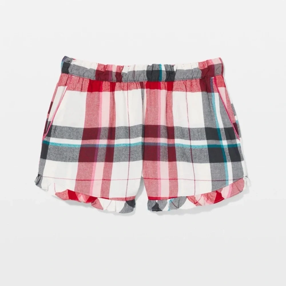 Soma Flannel Ruffle Short Fireside Plaid Champagne Shorts - Picture 3 of 3